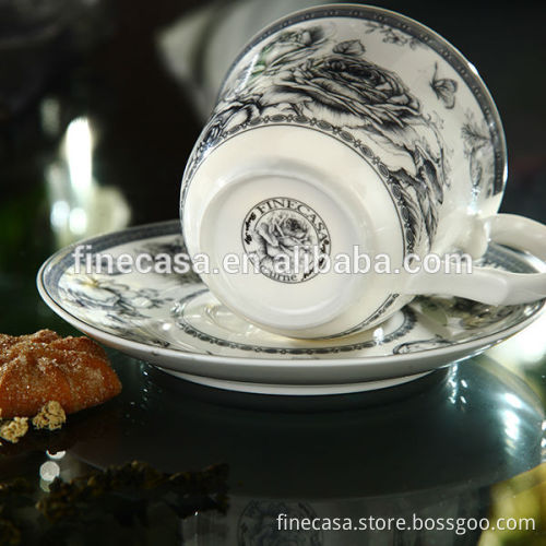 17 Pieces Elegant New Bone China Tea Set of Nocturne